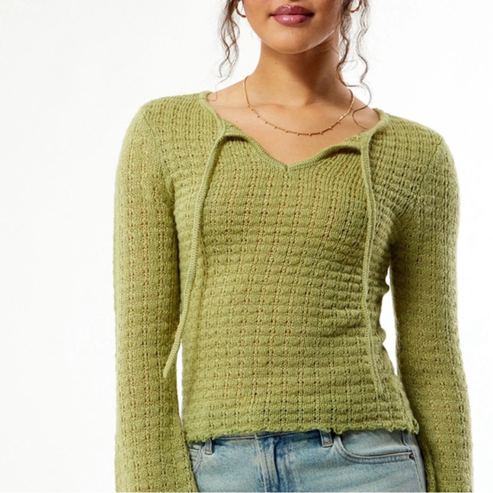 NWT PacSun Moss Olive Green Knit Sweater Small